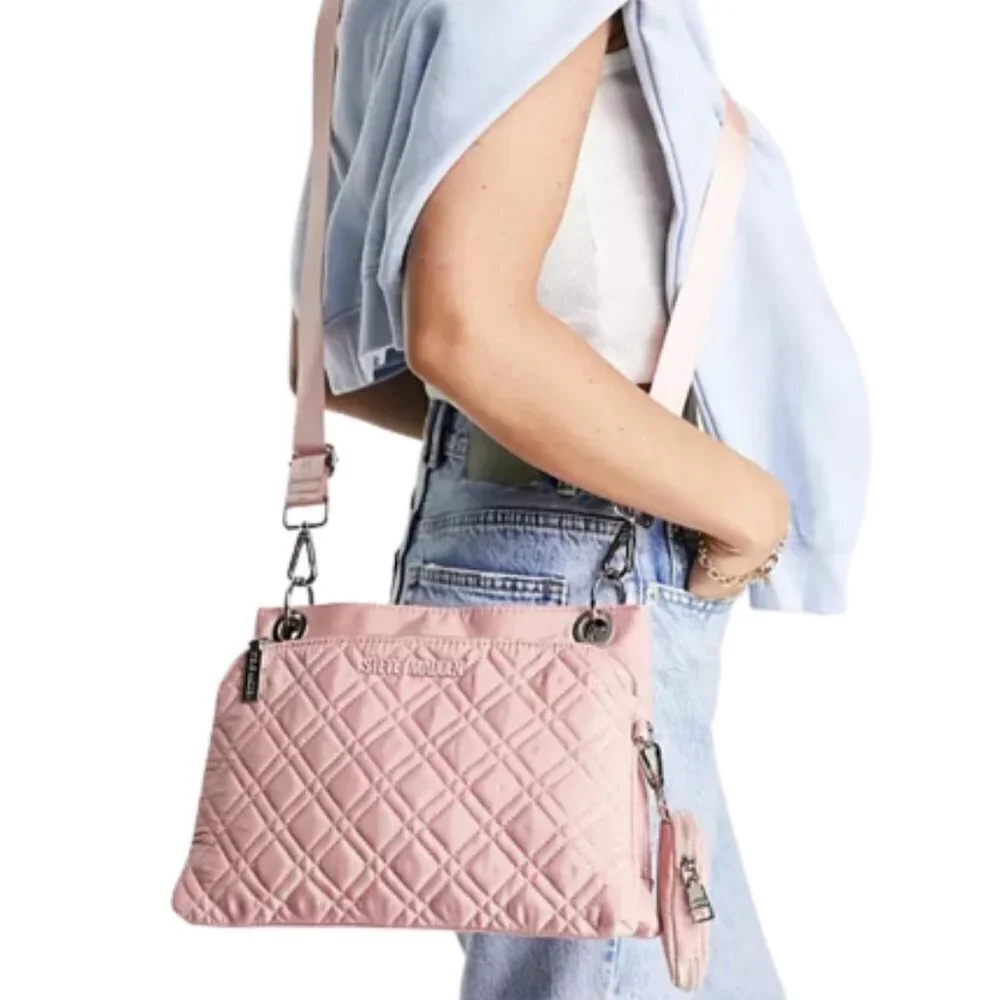 Steve Madden Java Quilted Cross Body Bag in Blush Crossbody